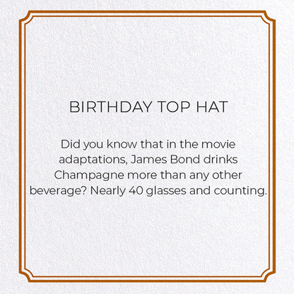 BIRTHDAY TOP HAT: Vintage Greeting Card