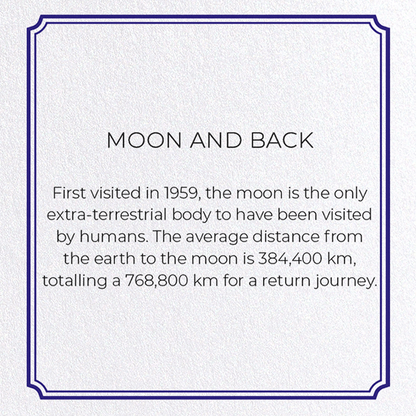 MOON AND BACK: Vintage Greeting Card