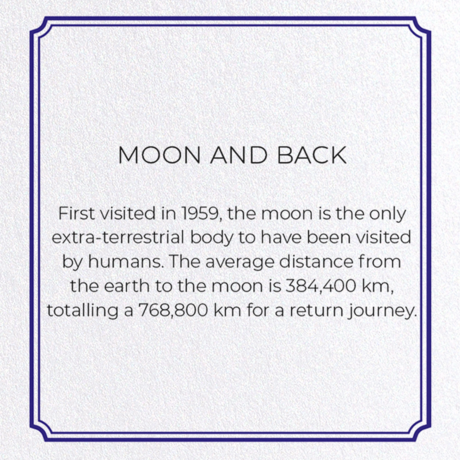 MOON AND BACK: Vintage Greeting Card