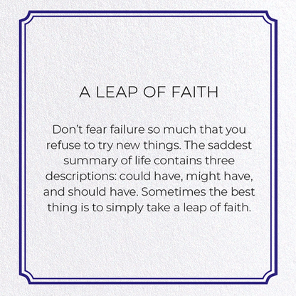 A LEAP OF FAITH: Vintage Greeting Card