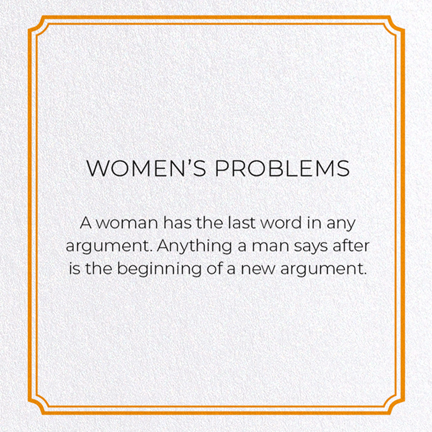 WOMEN'S PROBLEMS: Vintage Greeting Card