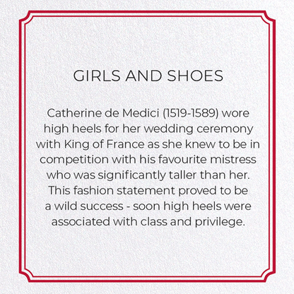 GIRLS AND SHOES: Vintage Greeting Card