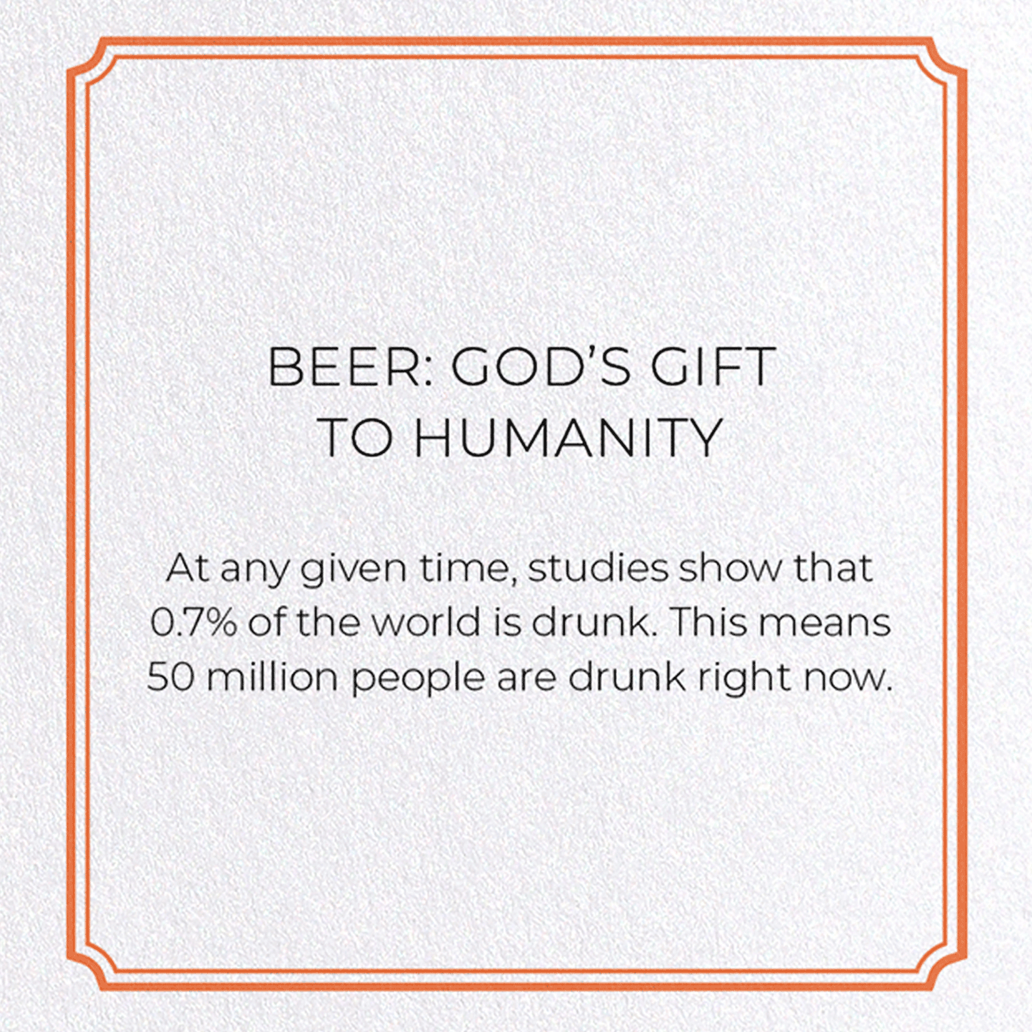 BEER: GOD'S GIFT TO HUMANITY: Vintage Greeting Card