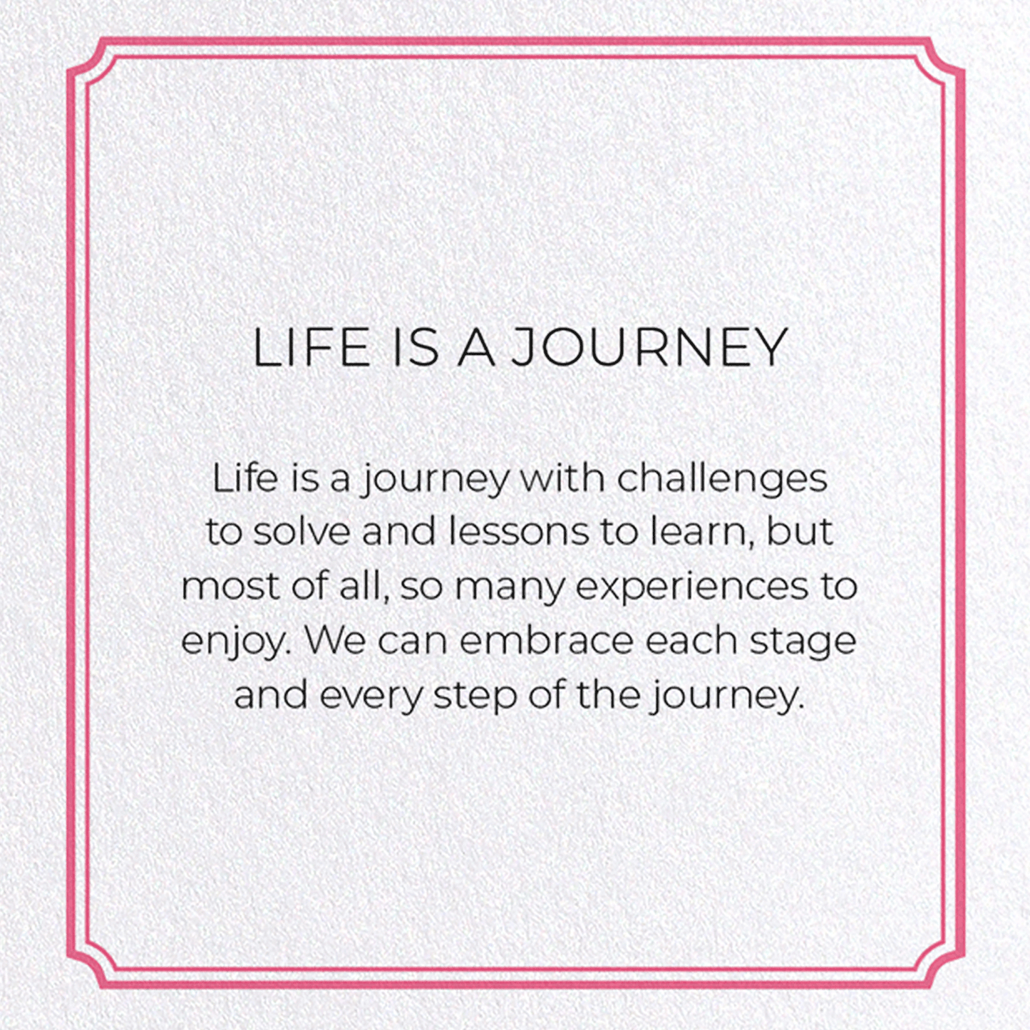LIFE IS A JOURNEY: Vintage Greeting Card