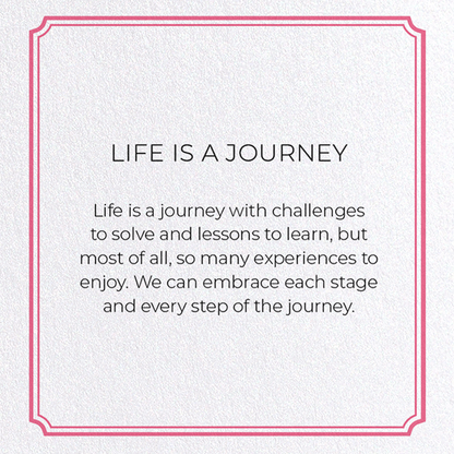 LIFE IS A JOURNEY: Vintage Greeting Card