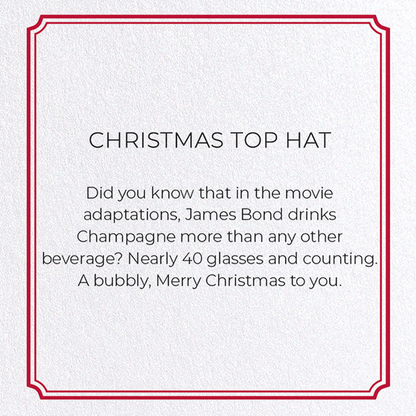 CHRISTMAS TOP HAT: Vintage Greeting Card