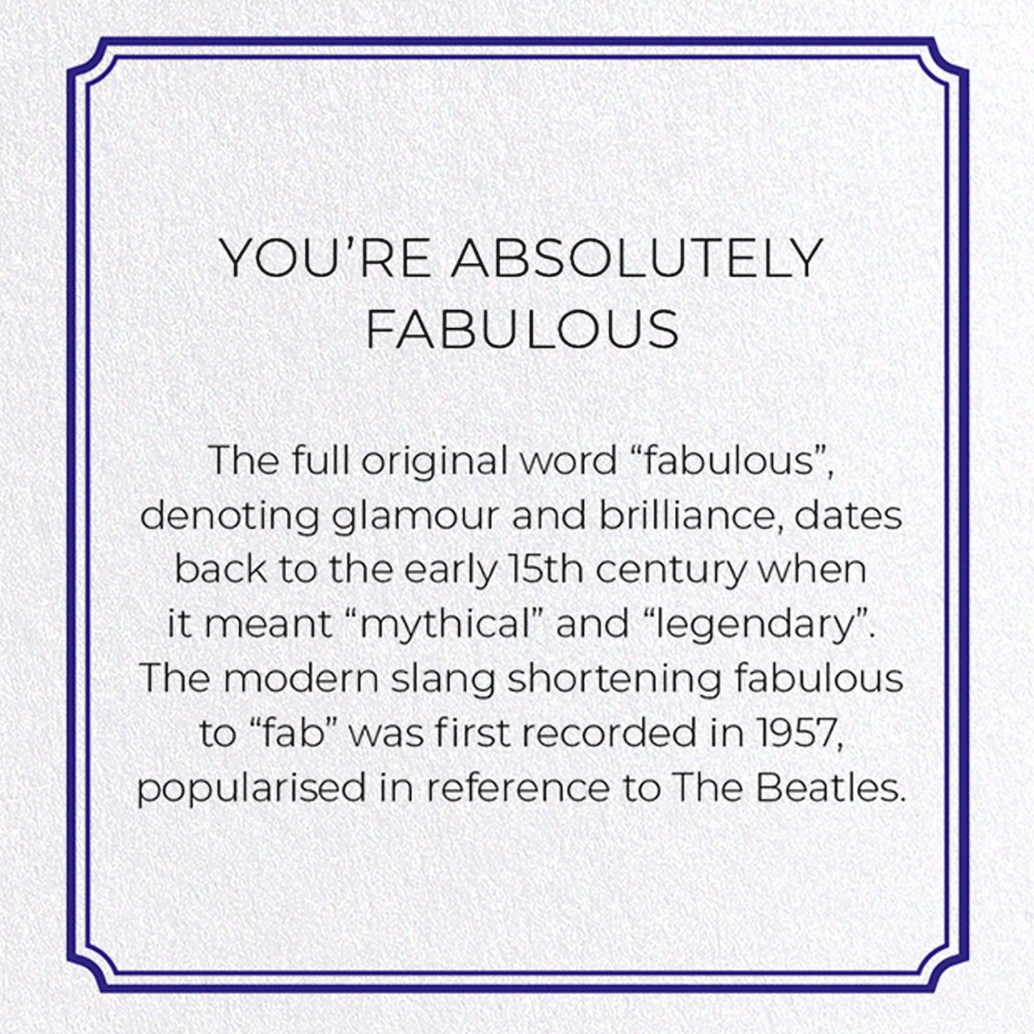 YOU’RE ABSOLUTELY FABULOUS: Vintage Greeting Card