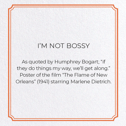 I'M NOT BOSSY: Vintage Greeting Card