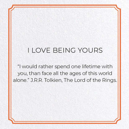 I LOVE BEING YOURS: Vintage Greeting Card