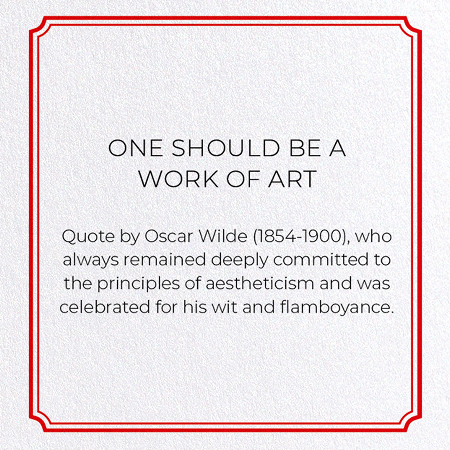 ONE SHOULD BE A WORK OF ART: Vintage Greeting Card