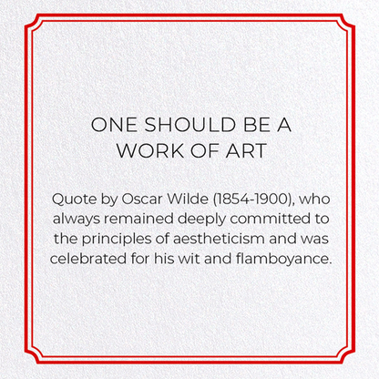 ONE SHOULD BE A WORK OF ART: Vintage Greeting Card