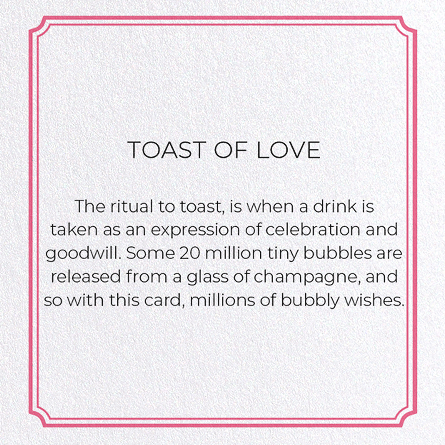 TOAST OF LOVE: Modern deco Greeting Card
