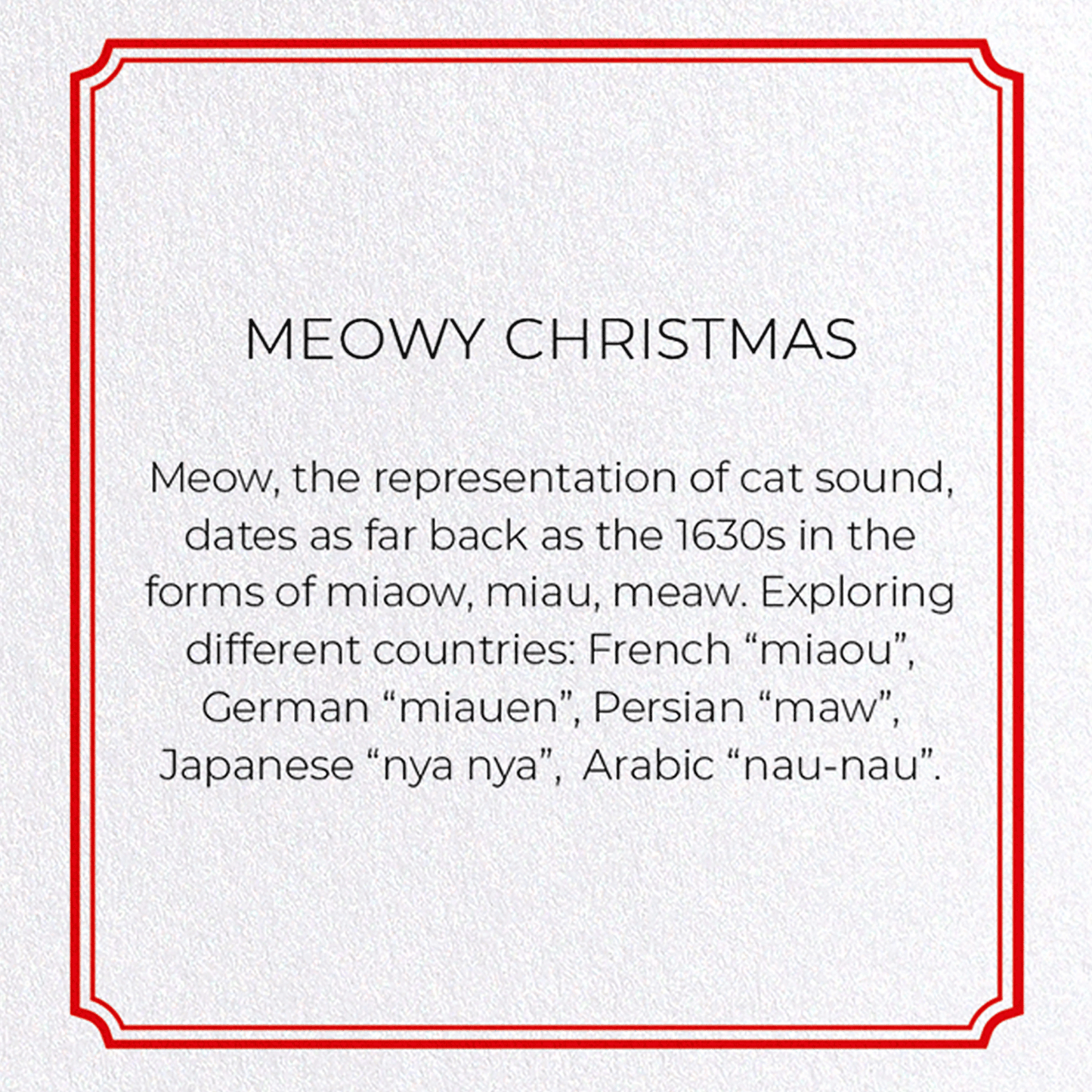 MEOWY CHRISTMAS: Vintage Greeting Card