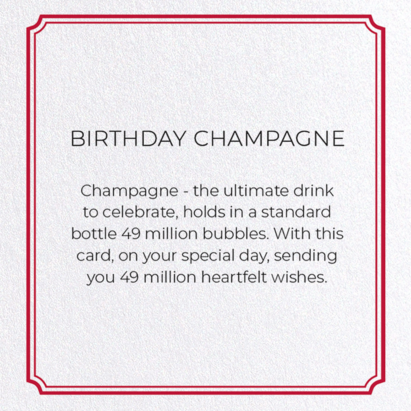 BIRTHDAY CHAMPAGNE: Vintage Greeting Card