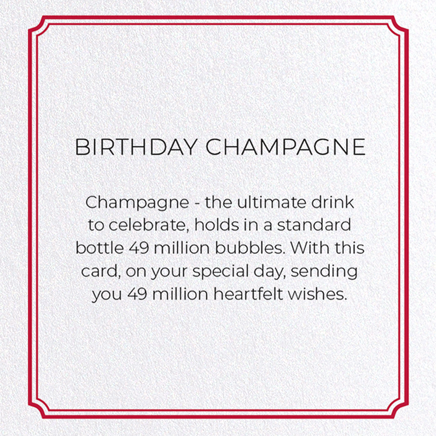 BIRTHDAY CHAMPAGNE: Vintage Greeting Card