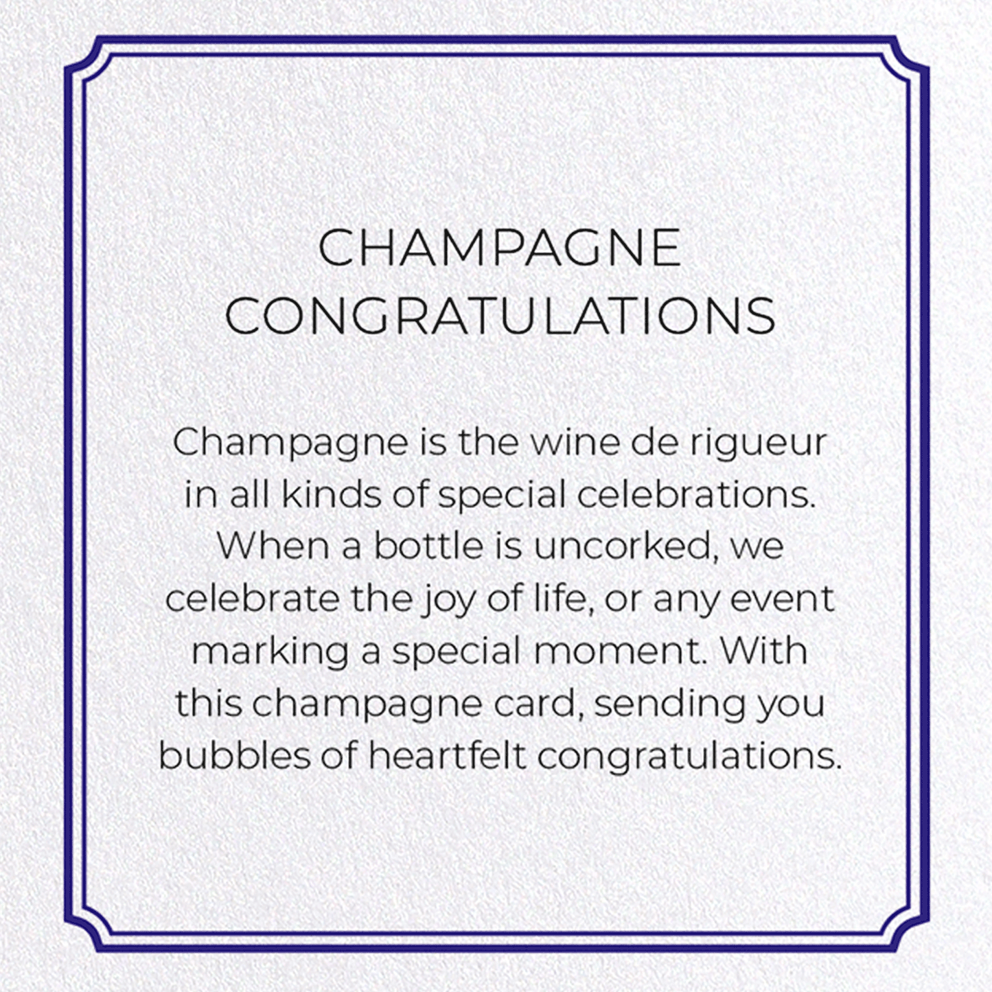 CHAMPAGNE CONGRATULATIONS: Vintage Greeting Card