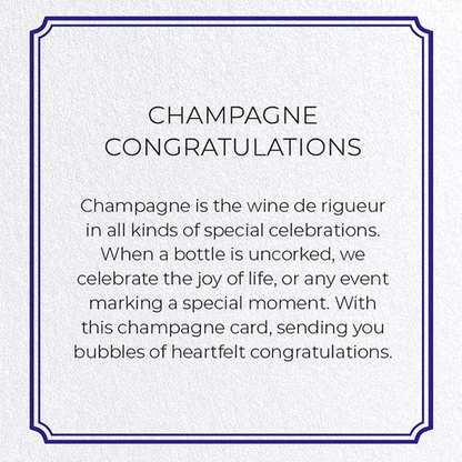 CHAMPAGNE CONGRATULATIONS: Vintage Greeting Card