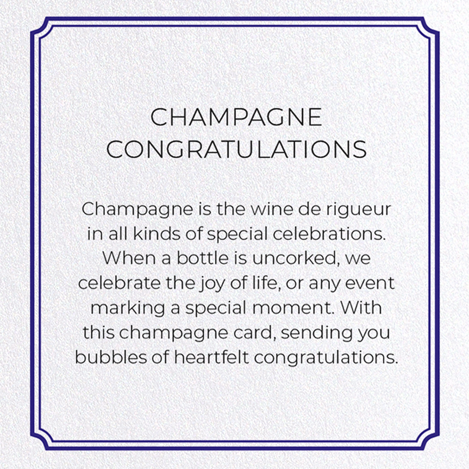 CHAMPAGNE CONGRATULATIONS: Vintage Greeting Card