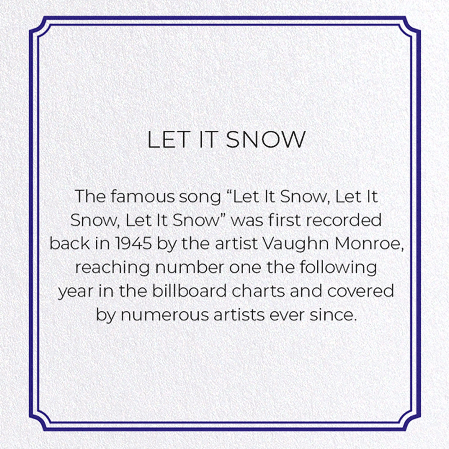LET IT SNOW: Vintage Greeting Card