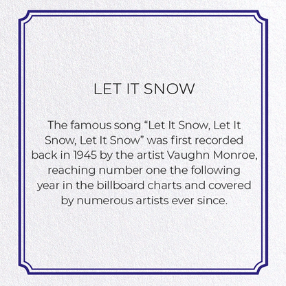 LET IT SNOW: Vintage Greeting Card