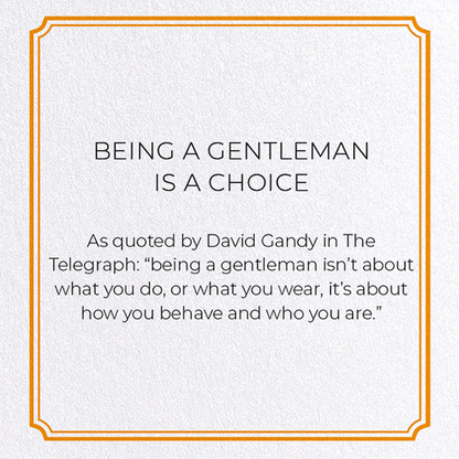 BEING A GENTLEMAN IS A CHOICE: Vintage Greeting Card