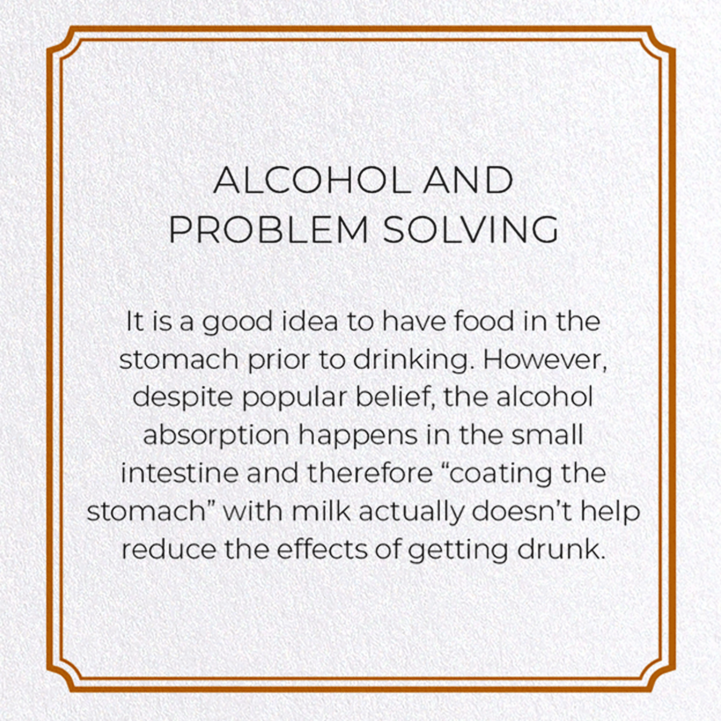 ALCOHOL AND PROBLEM SOLVING: Vintage Greeting Card