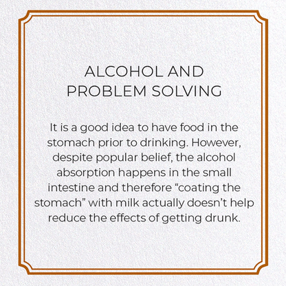 ALCOHOL AND PROBLEM SOLVING: Vintage Greeting Card