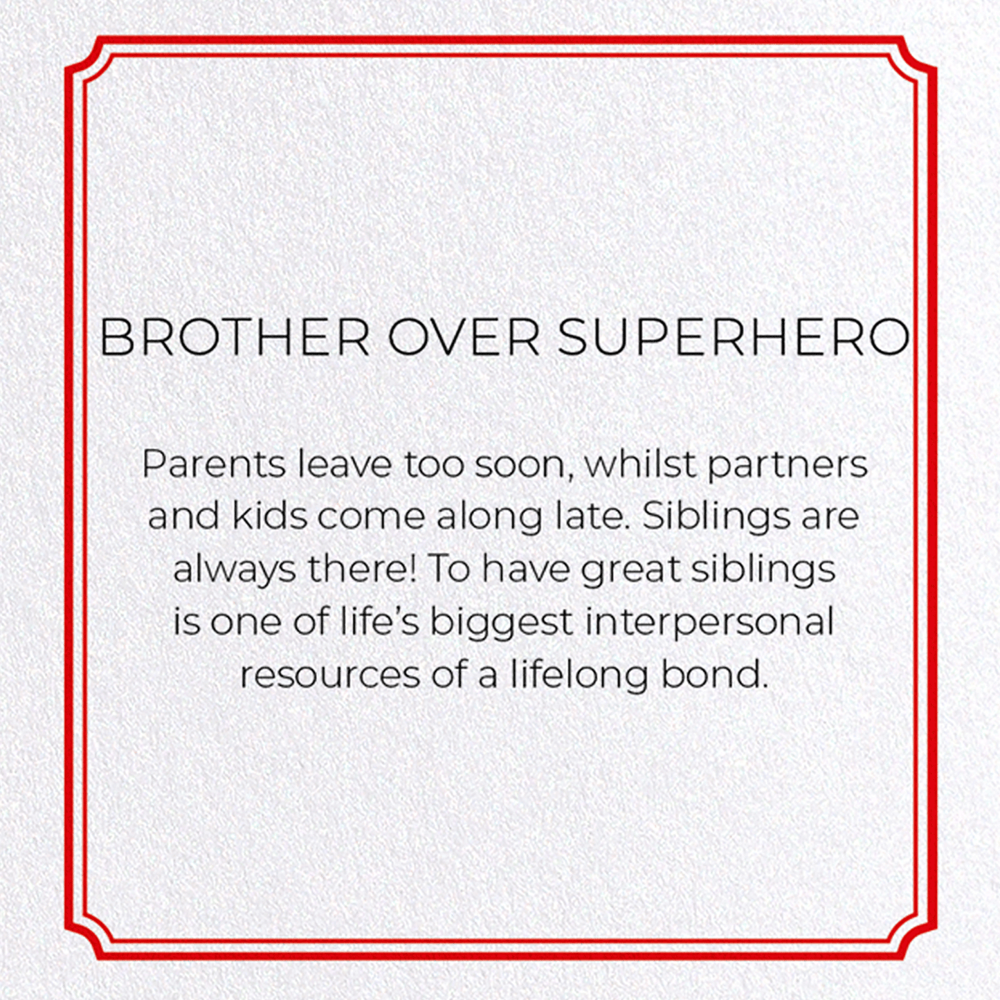 BROTHER OVER SUPERHERO: Modern deco Greeting Card