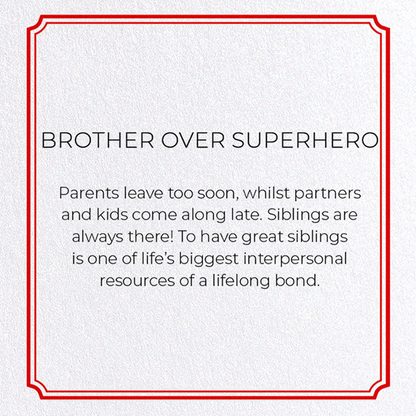 BROTHER OVER SUPERHERO: Modern deco Greeting Card