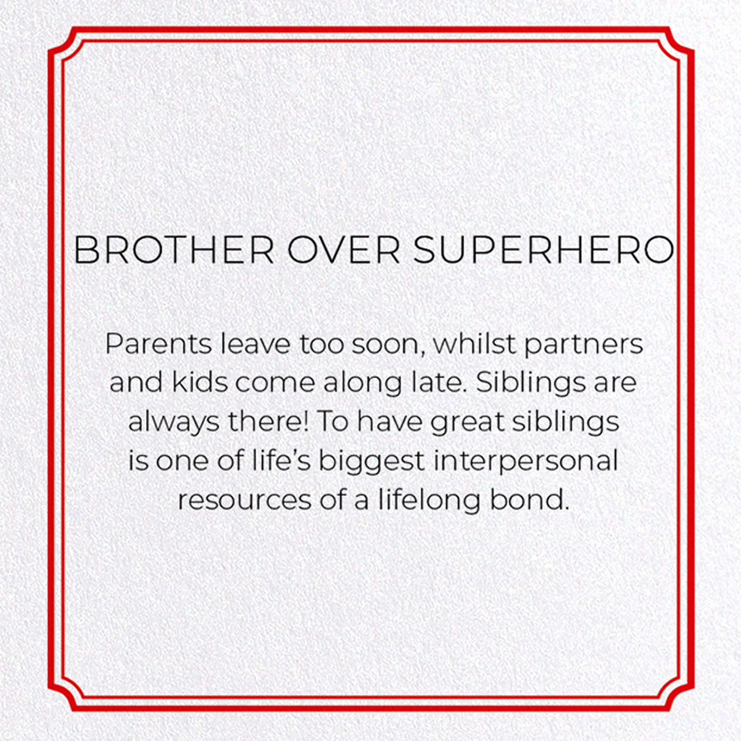 BROTHER OVER SUPERHERO: Modern deco Greeting Card