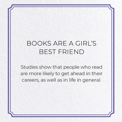 BOOKS ARE A GIRL’S BEST FRIEND: Vintage Greeting Card