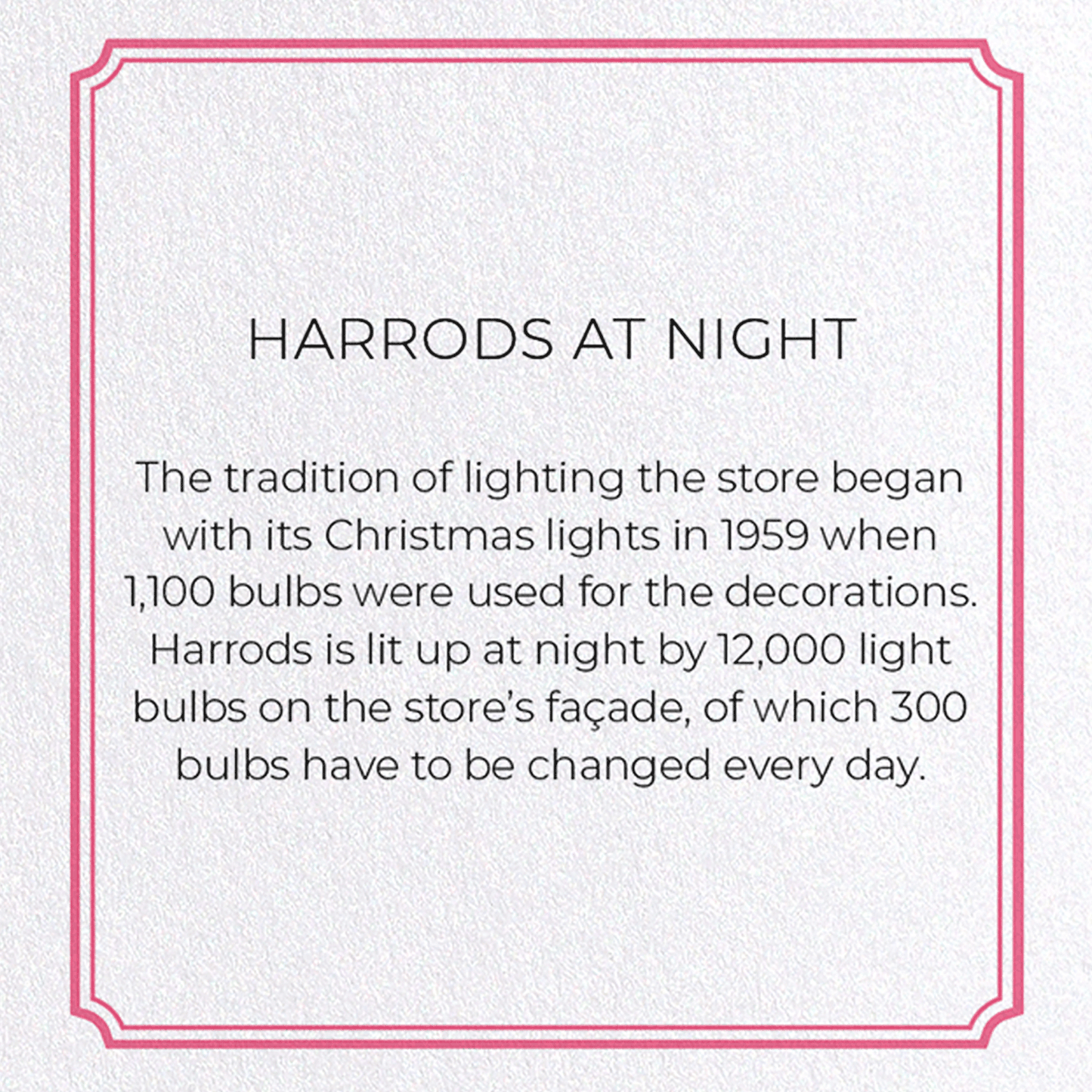 HARRODS AT NIGHT: Modern deco Greeting Card