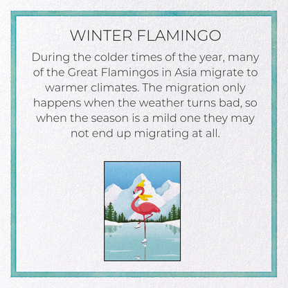 WINTER FLAMINGO: Modern deco Greeting Card