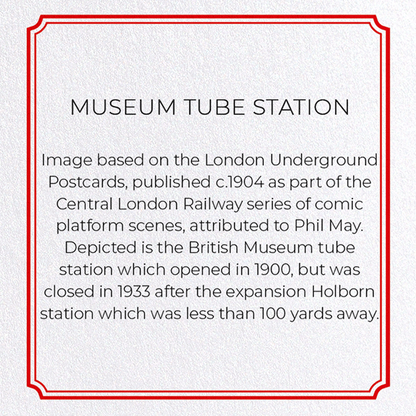 MUSEUM TUBE STATION: Modern deco Greeting Card