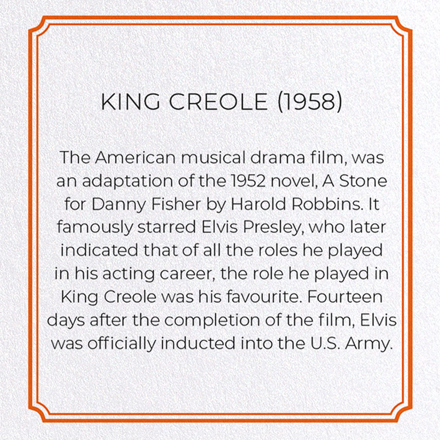 KING CREOLE (1958): Poster Greeting Card
