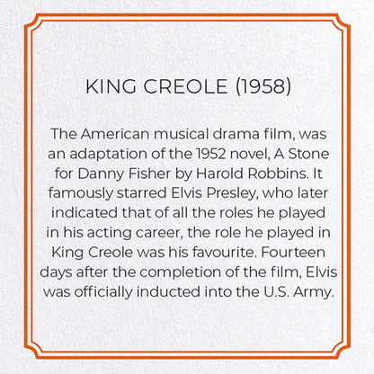 KING CREOLE (1958): Poster Greeting Card