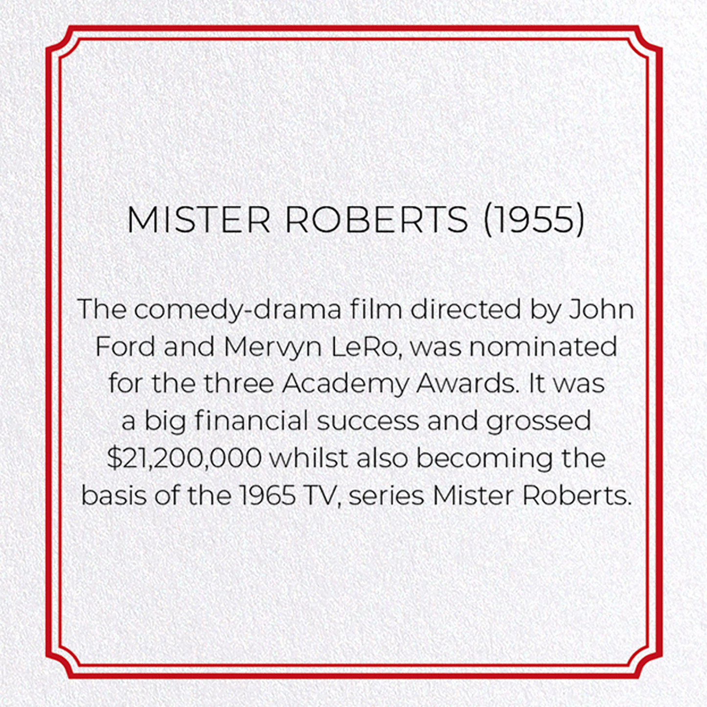MISTER ROBERTS (1955): Poster Greeting Card