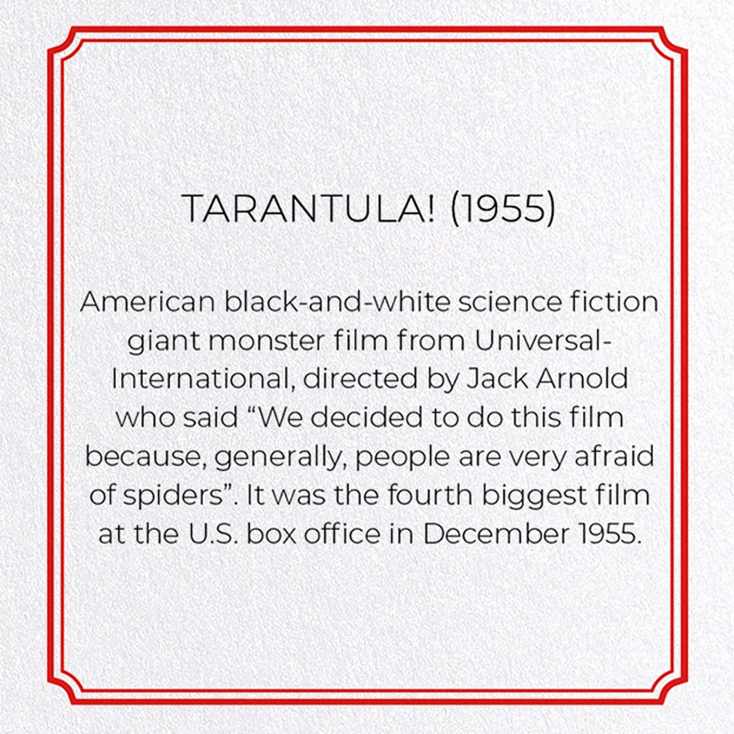 TARANTULA! (1955): Poster Greeting Card