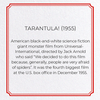 TARANTULA! (1955): Poster Greeting Card