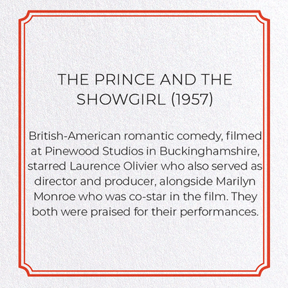THE PRINCE AND THE SHOWGIRL (1957): Poster Greeting Card