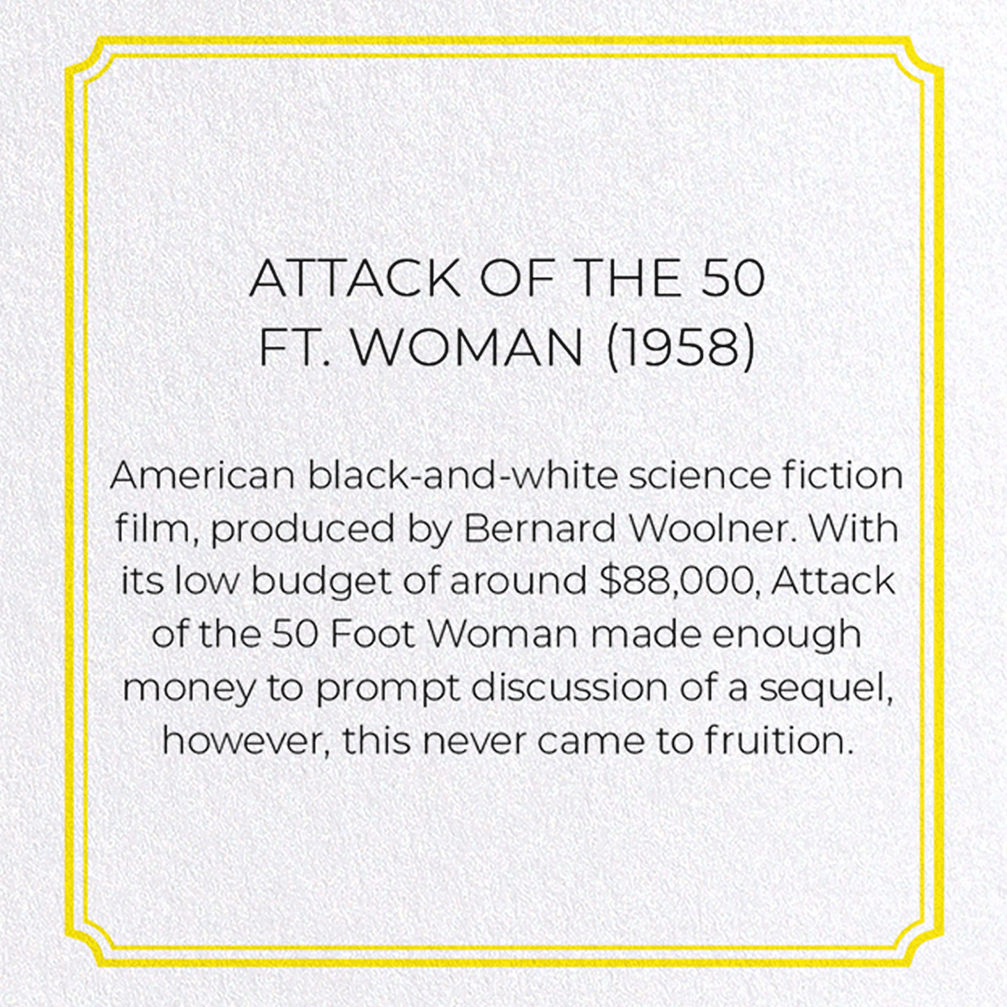 ATTACK OF THE 50 FT. WOMAN (1958): Poster Greeting Card