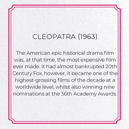 CLEOPATRA (1963): Poster Greeting Card
