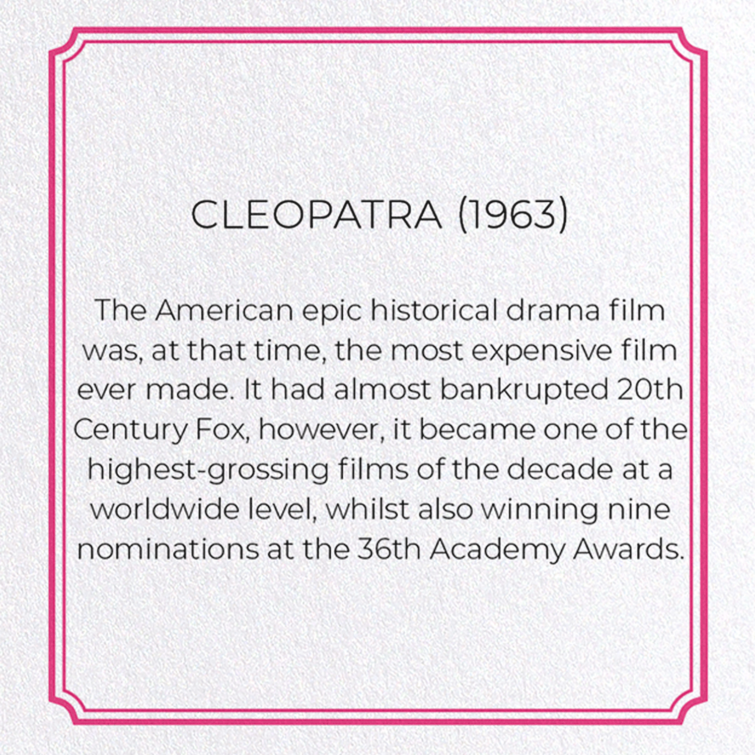 CLEOPATRA (1963): Poster Greeting Card