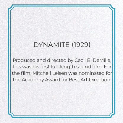 DYNAMITE (1929): Poster Greeting Card