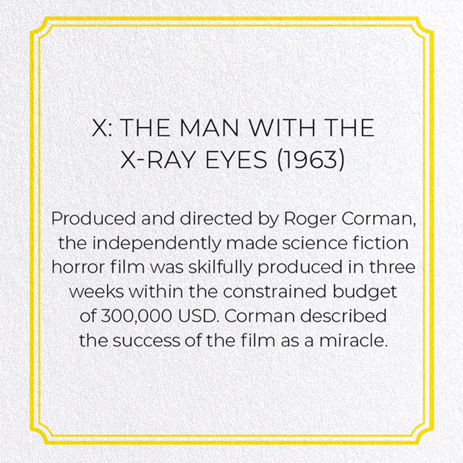 X: THE MAN WITH THE X-RAY EYES (1963): Poster Greeting Card