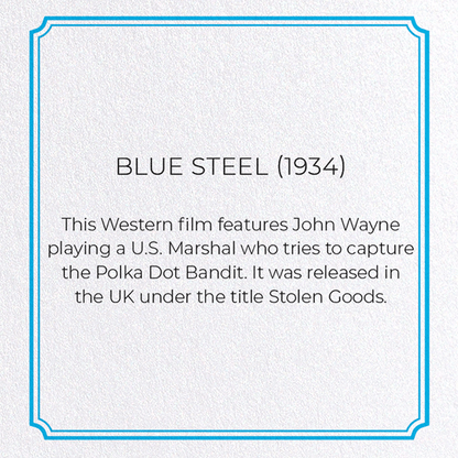 BLUE STEEL (1934): Poster Greeting Card