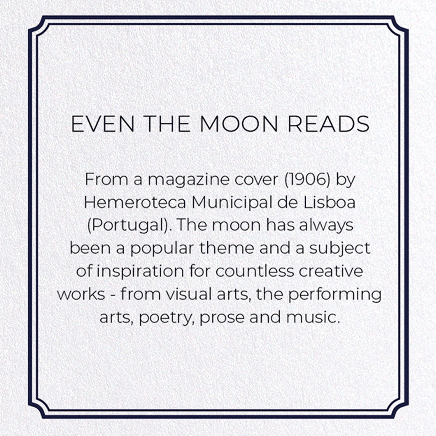 EVEN THE MOON READS: Vintage Greeting Card