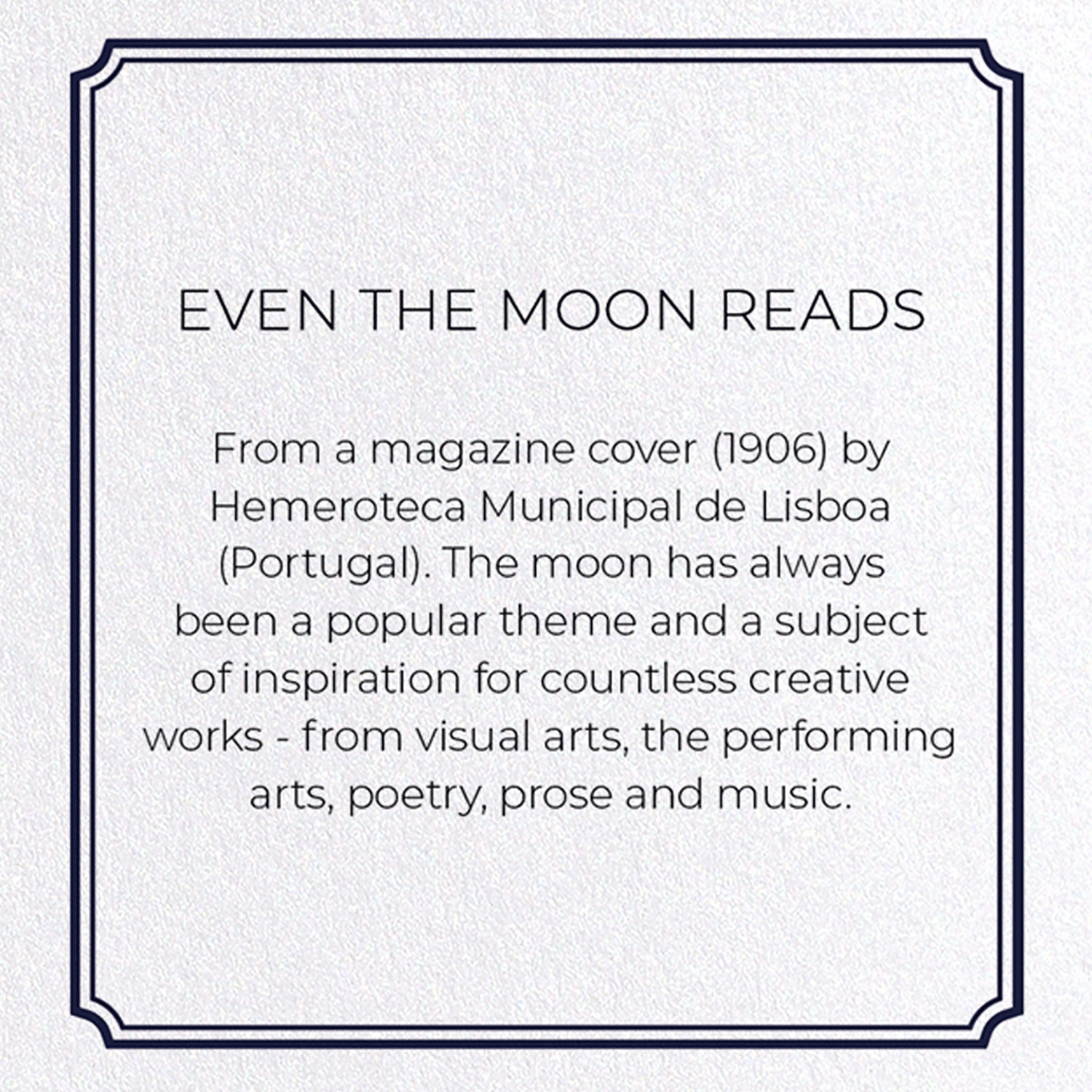 EVEN THE MOON READS: Vintage Greeting Card