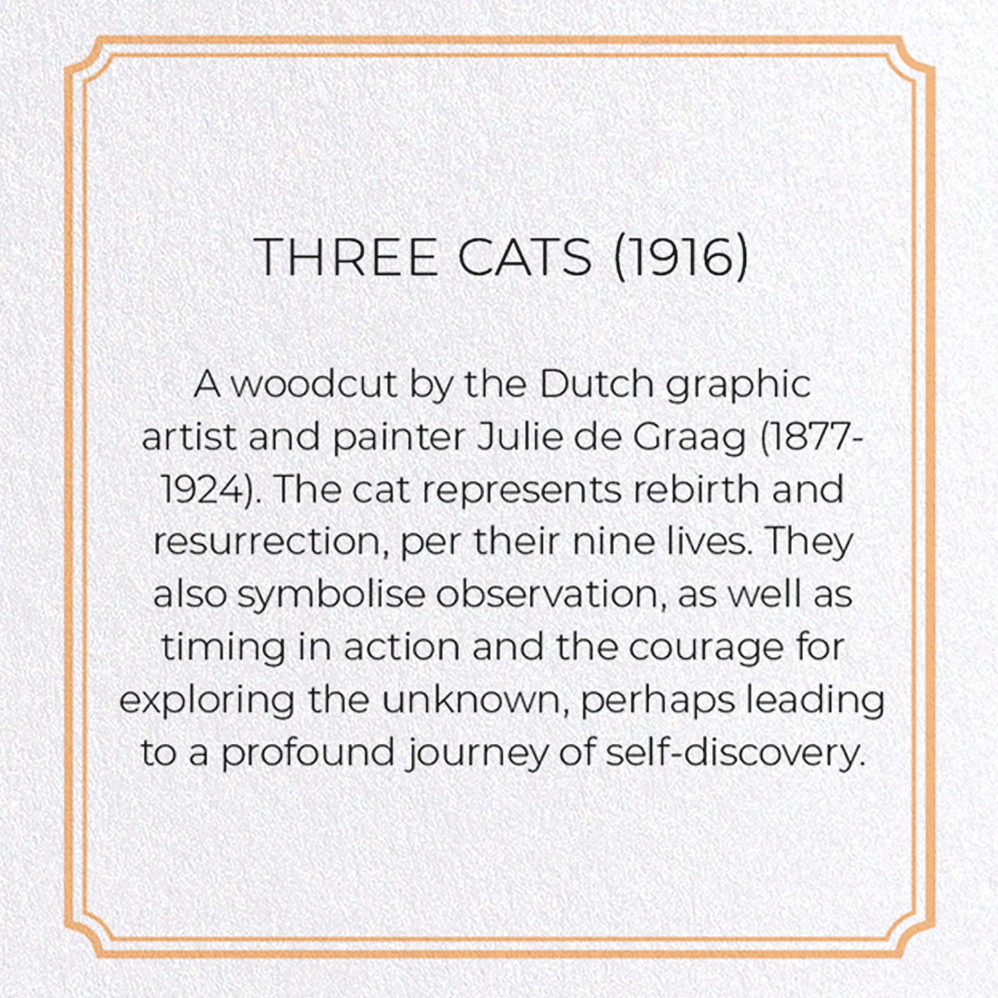 THREE CATS (1916): Vintage Greeting Card