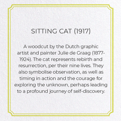 SITTING CAT (1917): Vintage Greeting Card